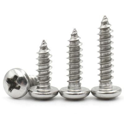 10-100pcs M1 M1.2 M1.4 M1.7 M2 M2.3 M2.6 M3 M3.5 M4 M5 M6 Steel Cross Phillips Pan Round Head Self Tapping Screw(2mm,M2 (100pcs))