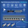 10 Port 2.5G Unmanaged Ethernet Switch, 8 x 2.5G Base-T Ports, 2 x 10G SFP, Compatible with 100/1000/2500Mbps, VLAN, Fanless, Desktop/Wall Mount YuanLey 2.5Gbe Network Switch for Wireless AP, NAS, PC view 4