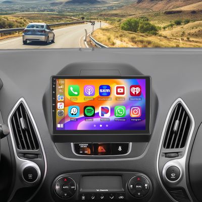 [DSP & EQ] 2+64G Car Radio for Hyundai Tucson IX35 2010 2011 20112 2013 2014 2015, 10.1 Inch Touch Screen for Tucson IX35 Stereo with Wireless CarPlay/Android Auto/GPS Navigation/Bluetooth/26UI