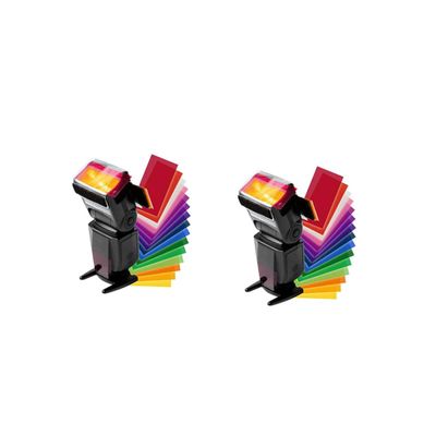 Angoily 2 Pack/24 Pcs 12 Colors Correction Gel Filter Set for Camera Flash Speedlight Lighting Gel Filters for Photography
