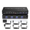 D3LX0Z1 4K USB 3.0 HDMI KVM Switch Dual Monitors 4 Computers,2 Monitor 4 PC KVM Supports EDID with Audio Microphone 3 USB 3.0 Port(Shell Aluminum,EU Plug) view 2