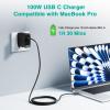 100W Charger for MacBook Pro/Air 13 14 15 16 inch M4 M3 M2 M1 2025 2024 2023 2022 2021 2020 2019, Fast USB C Laptop Charger Power Adapter with 6.6FT USB-C Charging Cable, Compact & Foldable view 2