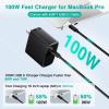 100W Charger for MacBook Pro/Air 13 14 15 16 inch M4 M3 M2 M1 2025 2024 2023 2022 2021 2020 2019, Fast USB C Laptop Charger Power Adapter with 6.6FT USB-C Charging Cable, Compact & Foldable view 3