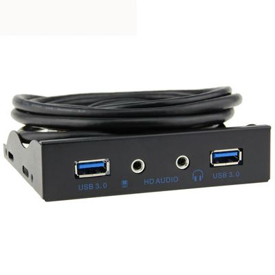 for 1PC 3.5 Floppy Bay Internal 20Pin to 2 Port USB 3.0 HUB and HD Audio 3.5-in PC Floppy Front Panel