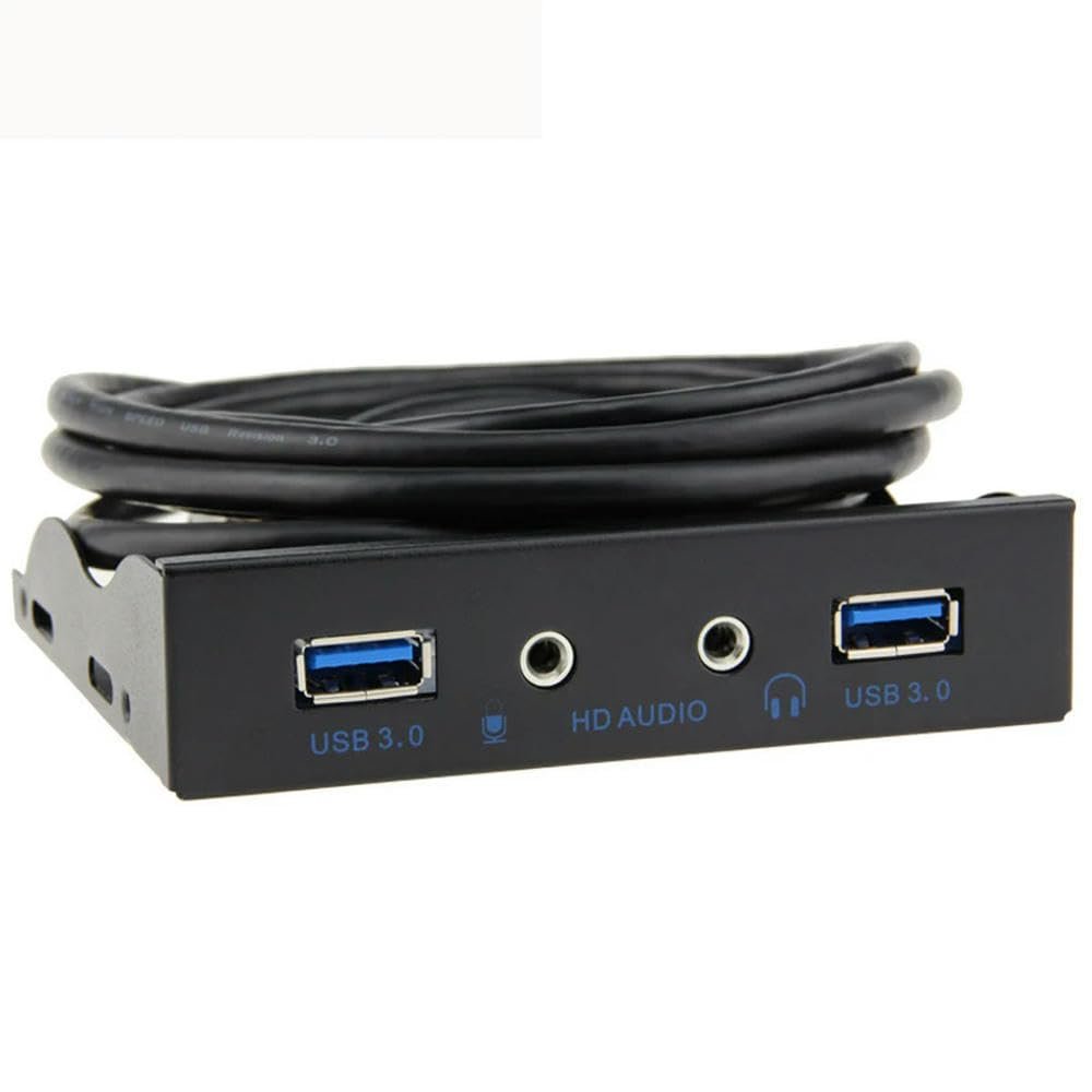 for 1PC 3.5 Floppy Bay Internal 20Pin to 2 Port USB 3.0 HUB and HD Audio 3.5-in PC Floppy Front Panel