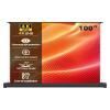 Acmejm 100" Matte White Motorized Floor Rising Projector Screen for Long/Standard UST Throw Projector,Movie Screen for Home Theater,Motorized Projector Screen 4K/8K Ultra HD view 1