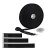 1 Inch x 16 Ft Adjustable Hook and Loop Cable Straps with 25 Metal Buckles, Cut-to-Length Reusable Fastening Ties for Organizer Storage Wire Management view 1