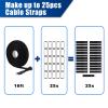 1 Inch x 16 Ft Adjustable Hook and Loop Cable Straps with 25 Metal Buckles, Cut-to-Length Reusable Fastening Ties for Organizer Storage Wire Management view 3