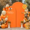 Orange Arch Backdrop Covers - 7.2FT, 6FT Spandex Fitted Wedding Arch Stand Covers Round Top Chiara Stretchy Arch Backdrop Cover for Thanksgiving Wedding Birthday Party Decoration view 3