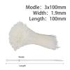 100Pcs Plastic Nylon Cable Ties Self-Locking Cord Straps Adjustable Fastening Loop Home Office Wire Zip Garden(White,3x100mm) view 2