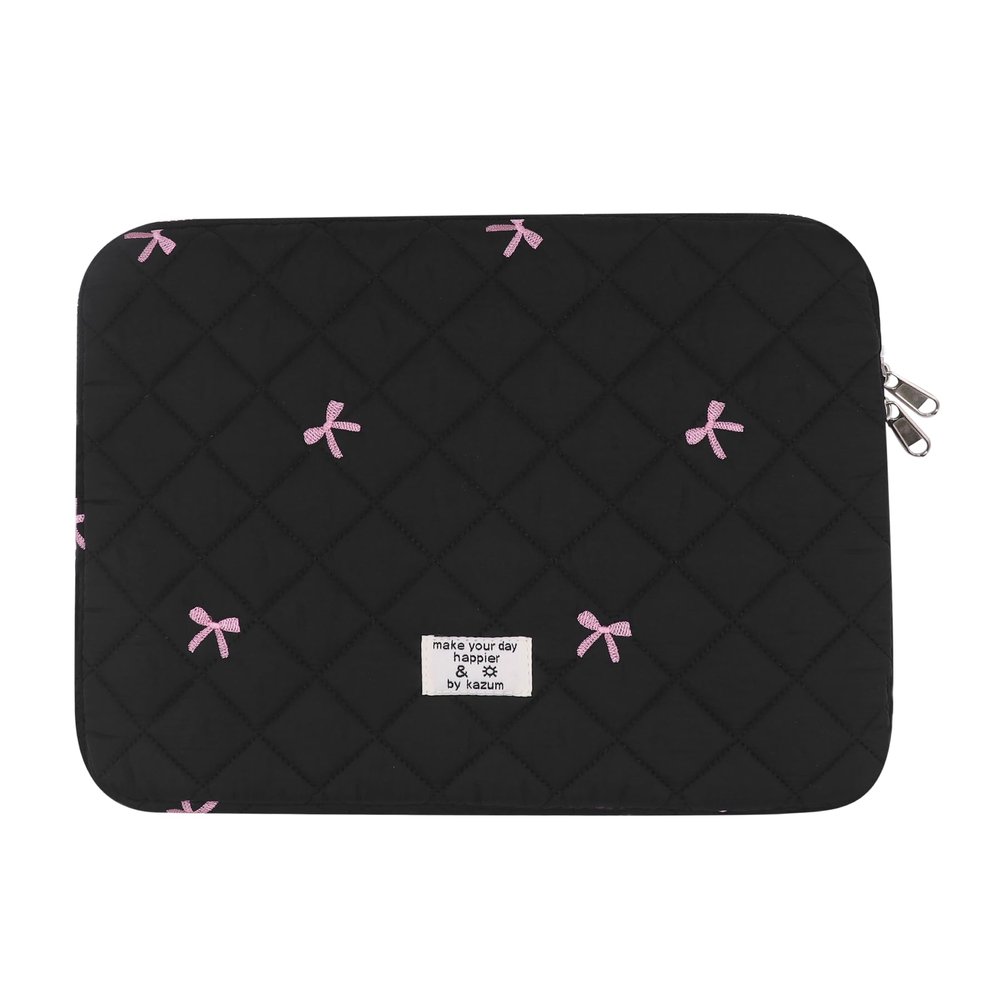 13-14 Inch Puffy Laptop Storage Bag Cute Bow Graphic Tablet Sleeve Carrying Case Computer Bag Protective Cover Pouch
