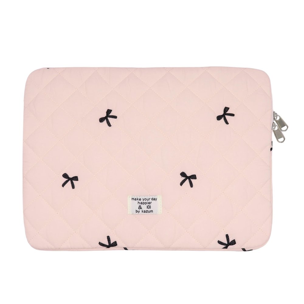 13-14 Inch Puffy Laptop Storage Bag Cute Bow Graphic Tablet Sleeve Carrying Case Computer Bag Protective Cover Pouch