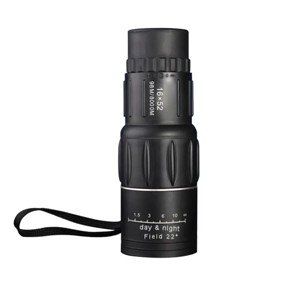 16X52 Monocular Telescope Dual Focus Zoom Binoculars 66M/8000M HD Scope with Strap Optical Lens/Rubber Outdoor
