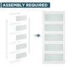 68''84'' 5 Glass Bypass Manufactured Wood Barn Door with Installation Hardware Kit view 3