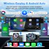 10.26 Carplay Screen for Car, HD IPS Wireless Portable Touch Screen with 64GB TF Card  Supports Apple Carplay & Android Auto, Mirror Link/4K Dash Cam/1080P Rear Camera/BT/FM/Voice Control view 2