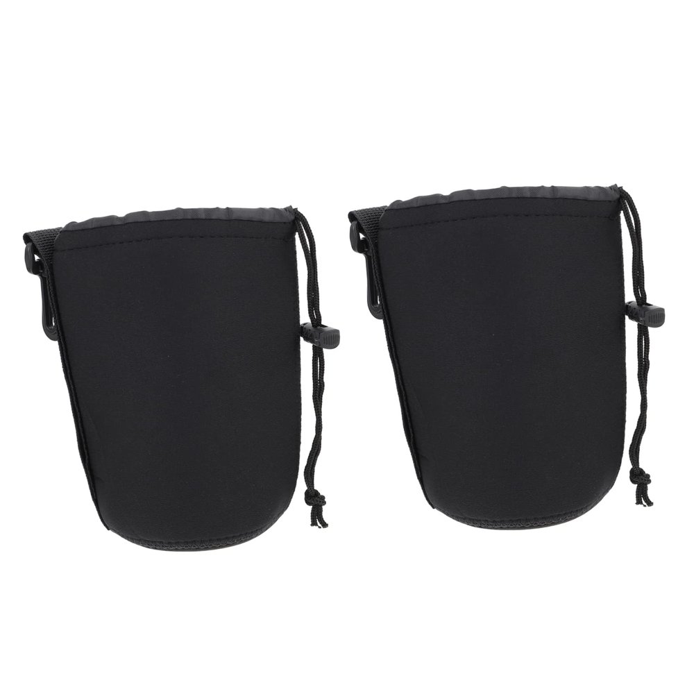 DOITOOL 2pcs Neoprene Camera Lens Protective Case Lens Pouch Bag for Dslr Camera Protector Water-resistant Elastic Shockproof for Digital