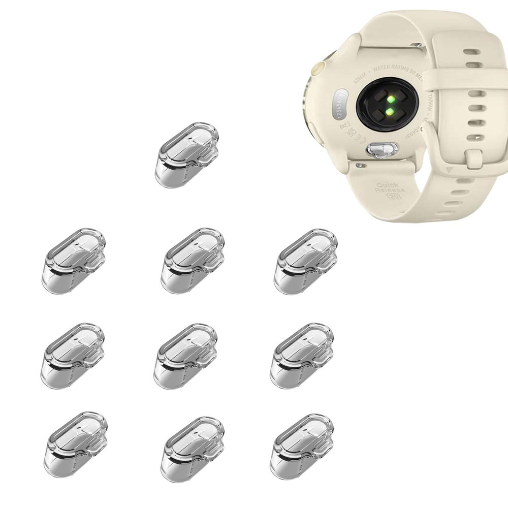 10 Pack Charger Port Protector for Garmin vivoactive 6,BOVUGAC TPU Dust Plug Anti-dust Plugs Compatible forGarmin vivoactive 6-Clear White