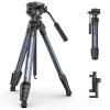 ULANZI Ombra Xiang  Camera Video Tripod w Fluid Head, 61.5" Travel Tripod w 360 Rotated Arca Quick Release Plate, Portable Stand for Phone Camera Vlogging Video Shooting with Carry Bag Phone Clamp view 1