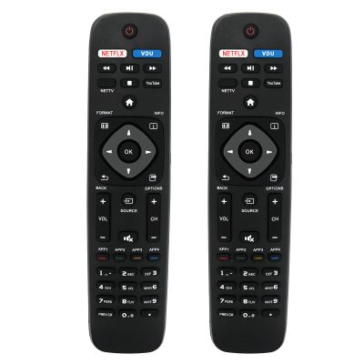 2 Pack NH500UP Replacement Remote Compatible with Philips Smart TV, LED LCD Android & Google TVs, Backup for URMT26CND001 URMT26RST004 NH800UP BT800 98GR8BDENTPHT YKF308-007 RF402A-V14 URMT47CND002