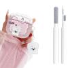 Frylaa for Cute Airpods 4 Case Clear,Girly Dog Wave Design for Airpods 4th Generation Case Cover,Pretty Protective Soft TPU with Lovely Dog Pattern Keychain&Cleaning Pen Women Girls-Pink view 1
