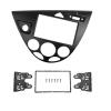 Apply Double 2 Din Stereo Panel Compatible for Ford Focus Fiesta Fascia Radio DVD Frame CD Bezel Refitting Installation Trim Kit(LHD Black) view 1