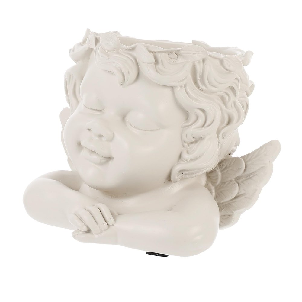 ERINGOGO Speaker Bracket Practical Speaker Holder in White Resin Flowerpot Stand for Home Use