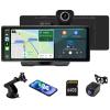 Haudio 9.3" Wireless CarPlay & Android Auto Screen for Car, 10 Inch Portable Car Stereo with 1080P Dash Cam Front and Rear, Backup Camera, Bluetooth, GPS Navigation, FM Transmitter, Plug and Play view 1
