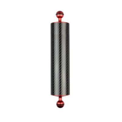 Yornimir Carbon Fiber Underwater Float Arm, 1-inch Dual Ball Buoyancy Arm for Underwater Camera Tray, Video Light & Strobe for Scuba Diving Photography & Videography (Red, 12 inches)
