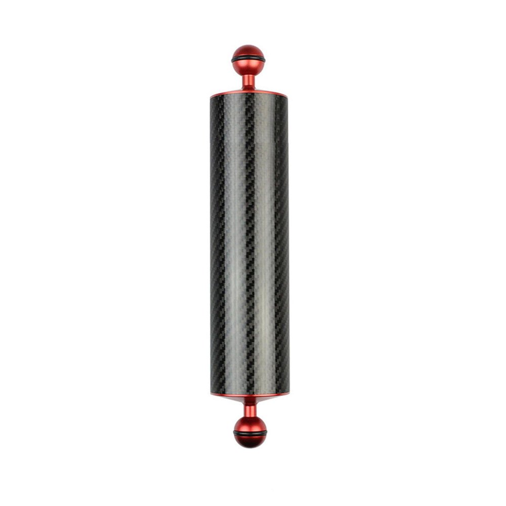 Yornimir Carbon Fiber Underwater Float Arm, 1-inch Dual Ball Buoyancy Arm for Underwater Camera Tray, Video Light & Strobe for Scuba Diving Photography & Videography (Red, 12 inches)