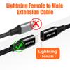 AGVEE 2 Pack 4 inch Lightning Extension Cable, Braided Female to Male Extender Full Function Cord Compatible with iPhone iPad, Data Sync Video Audio & Charging Connector Adapter, Black view 2