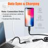 AGVEE 2 Pack 4 inch Lightning Extension Cable, Braided Female to Male Extender Full Function Cord Compatible with iPhone iPad, Data Sync Video Audio & Charging Connector Adapter, Black view 3