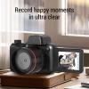 4K Digital Camera with 180 Flip Screen 2.2 Inch, 48M 16X Digital Zoom Auto Focus Vlogging Camera Recorder with LED Fill Light for Beginner view 2