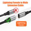 AGVEE 2 Pack 4 inch Lightning Extension Cable, Braided Female to Male Extender Full Function Cord Compatible with iPhone iPad, Data Sync Video Audio & Charging Connector Adapter, Dark Gray view 2