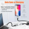AGVEE 2 Pack 4 inch Lightning Extension Cable, Braided Female to Male Extender Full Function Cord Compatible with iPhone iPad, Data Sync Video Audio & Charging Connector Adapter, Dark Gray view 3