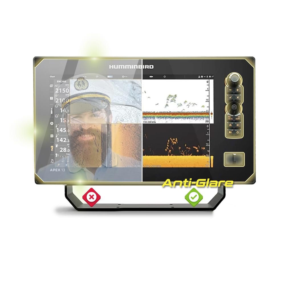 IPG Anti-Glare Made for Humminbird APEX 13 MEGA SI+ CHARTPLOTTER Display Matte Finish Screen Protector Film, Perfect for Outdoor Use for Apex13