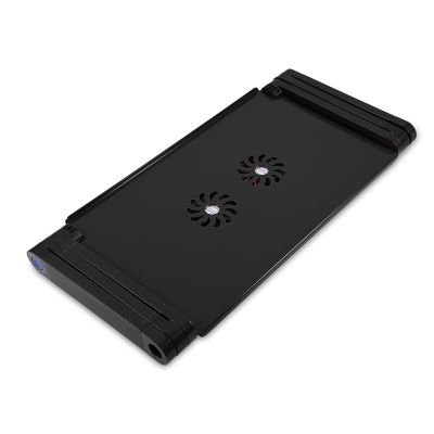 Adjustable Laptop Support with Double Fan Cooling Lightweight Mouse and Portable Office Office Travel Tables Suitable for Laptops Books Writing Sketch (Black)