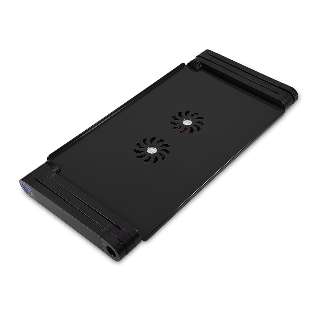 Adjustable Laptop Support with Double Fan Cooling Lightweight Mouse and Portable Office Office Travel Tables Suitable for Laptops Books Writing Sketch (Black)