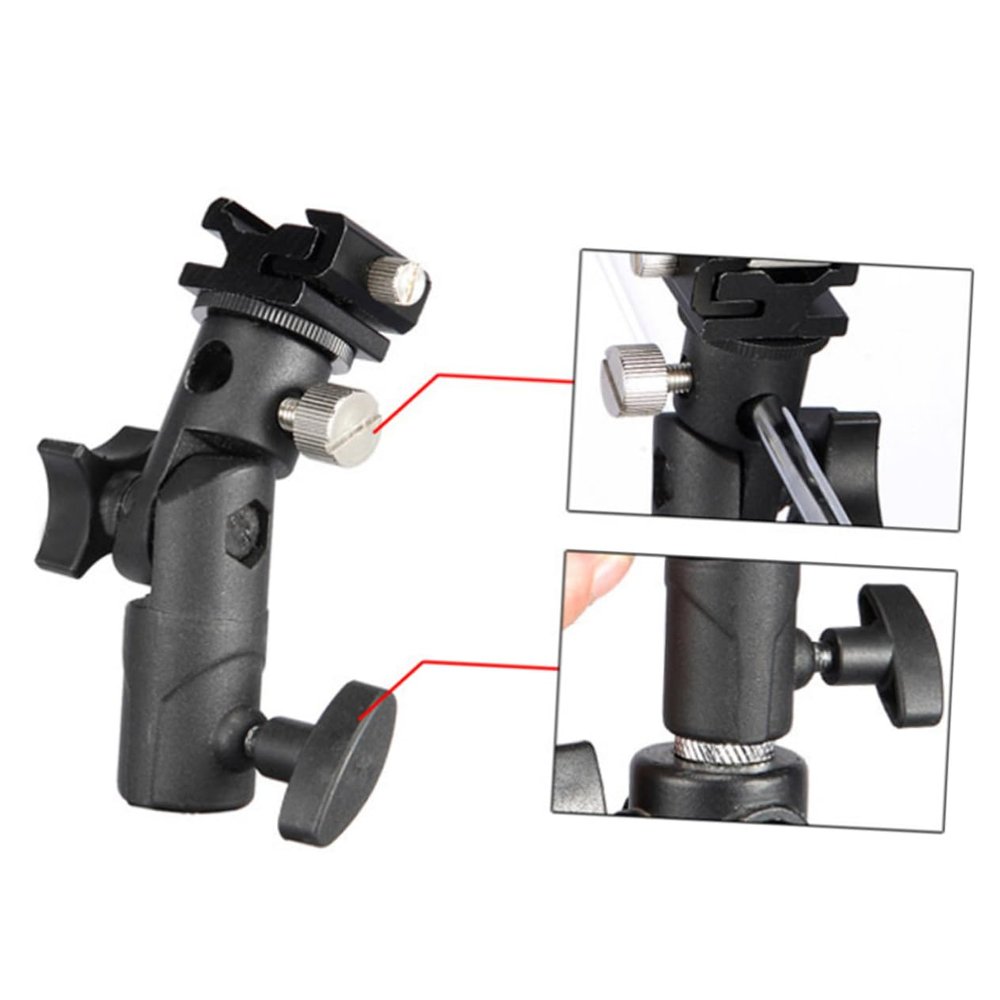 balacoo 2pcs Flash Holder for Light Stand Metal Flash Lamp Holder Bracket Umbrella Mount Bracket Screw Spigot for DSLR Camera