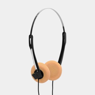 Retrospekt Retro Foam On-Ear Headphones  On-Ear Wired Headphones with Foam Earpads  3.5mm Jack for Cassette Players, Walkmans, Boomboxes & More  Vintage-Style (Peach)