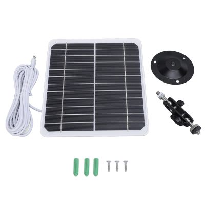 20W Wall Solar Panel IP68 Sealed Monocrystalline Solar Panel Charger with 9.8ft Charging Cable for Security Camera 5V