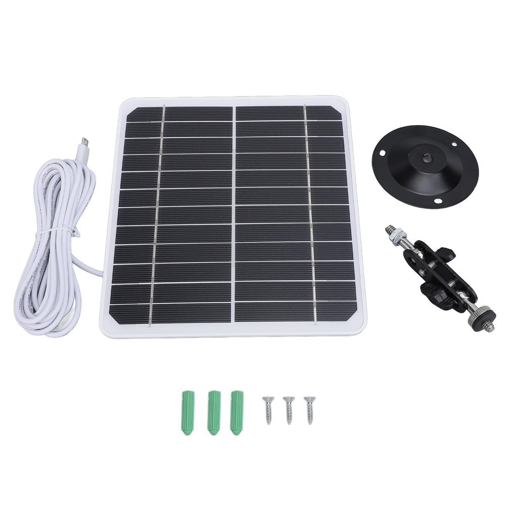 20W Wall Solar Panel IP68 Sealed Monocrystalline Solar Panel Charger with 9.8ft Charging Cable for Security Camera 5V