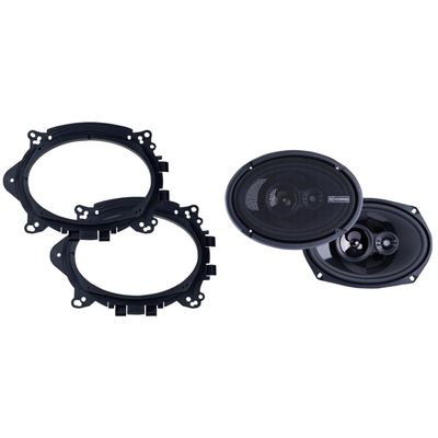Memphis Audio PRX6903 Power Reference Series 6x9 3-Way Coaxial Speakers with Swivel Tweeters - Pair with OEMBKT69 Vehicle Specific 6X9 Speaker Adaptors