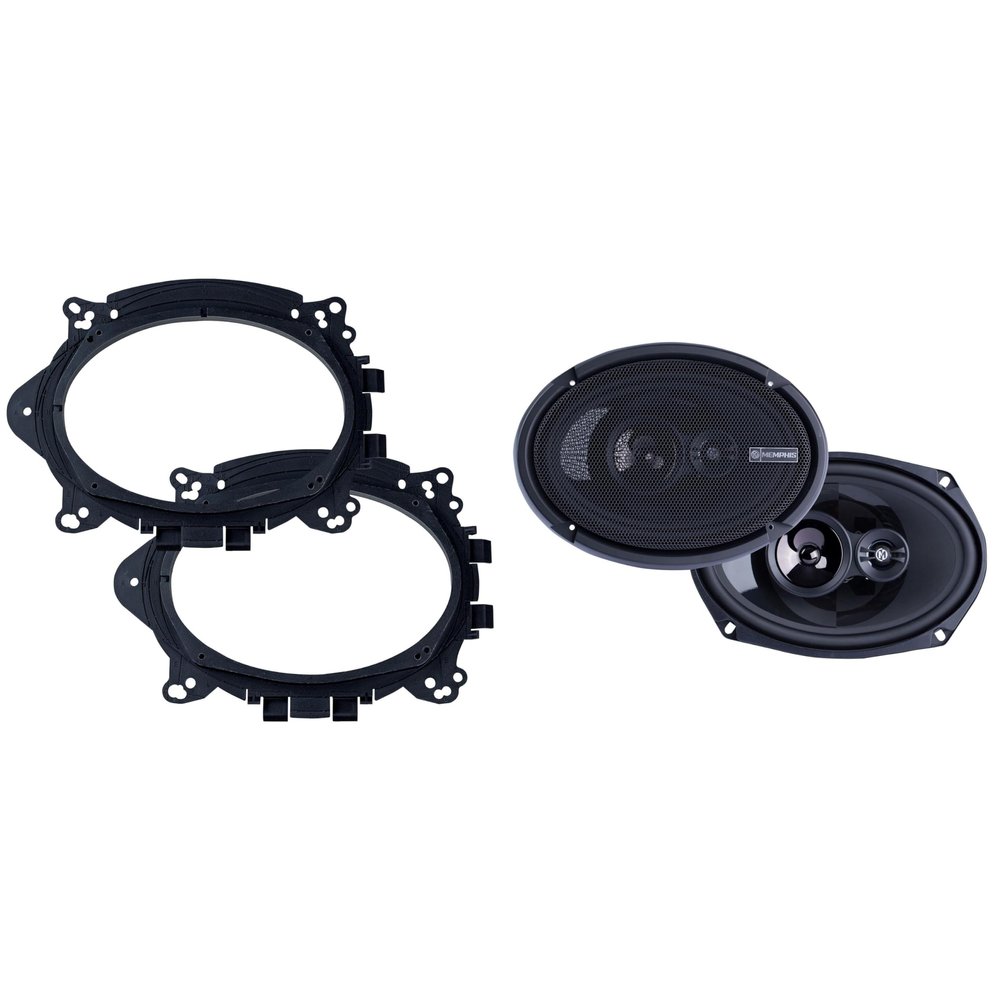 Memphis Audio PRX6903 Power Reference Series 6x9 3-Way Coaxial Speakers with Swivel Tweeters - Pair with OEMBKT69 Vehicle Specific 6X9 Speaker Adaptors