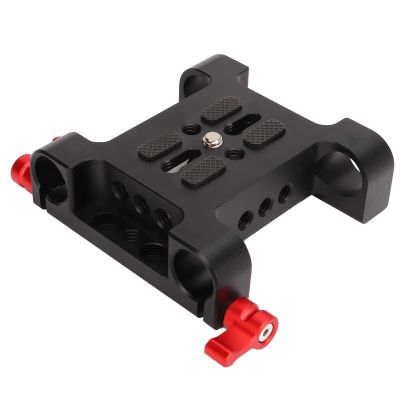 Bognajin 1/4in Screw Interface Camera Mounting Base Plate, Aluminum Alloy, 15mm Pipe Diameter, Scratch DSLR Accessory for FS7, A7, A7C, C100, C300, C500, GH5, XT4