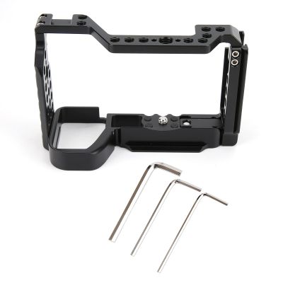 Aluminum Alloy Protective Cage for A6600 Camera, with Cold Shoe Mount and Multiple 1/4in Screw Holes, CNC Integrated for Durability