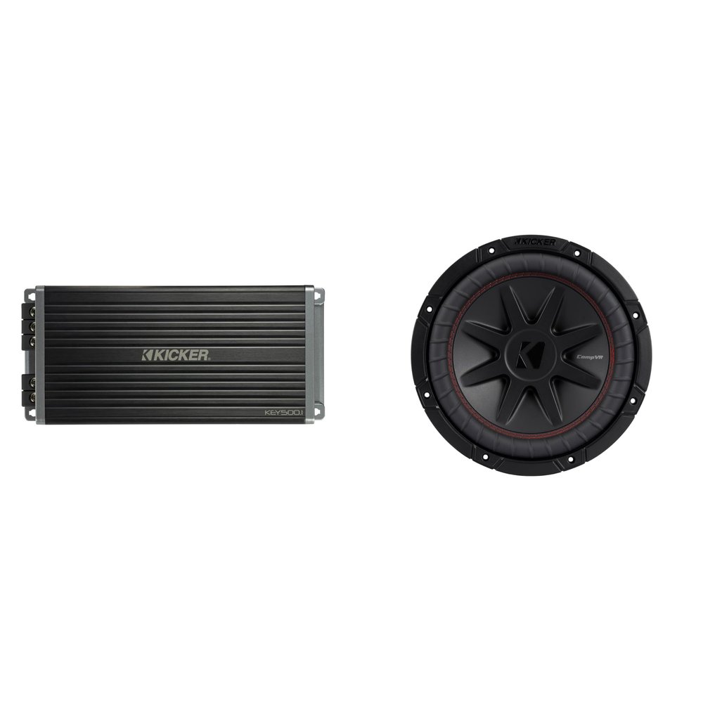 Kicker 10 Inch CVR Woofer Includes 52CVR104 Package with 47KEY5001 Amplifier