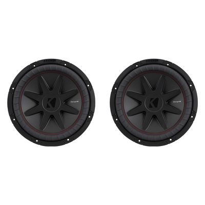 Kicker 52CVR12 CompVR 12-Inch (300mm) Subwoofer, 2-Ohm DVC Bundle
