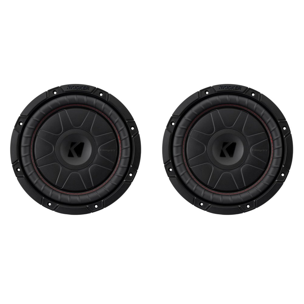Kicker 52CVT10 CompVT 10-Inch (250mm) Subwoofer, 2-Ohm Bundle