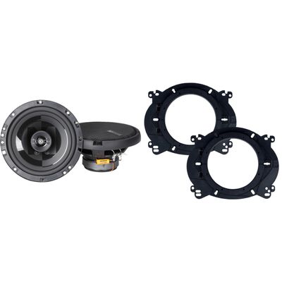 Memphis PRX60S Power Reference Series 6.5" 2-Ohm Oversized Shallow 2-Way Speakers with Swivel Tweeters with OEMBKT60 Vehicle Specific 6 1/2"" Speaker Adaptors