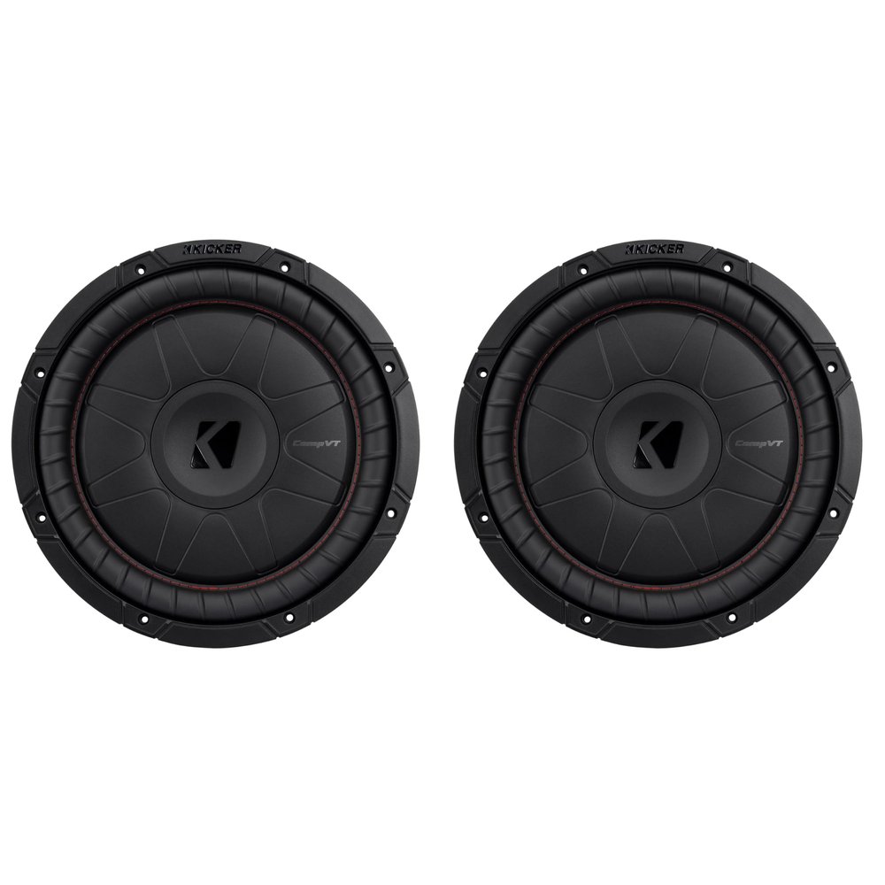 Kicker 52CVT12 CompVT 12-Inch (300mm) Subwoofer, 4-Ohm Bundle